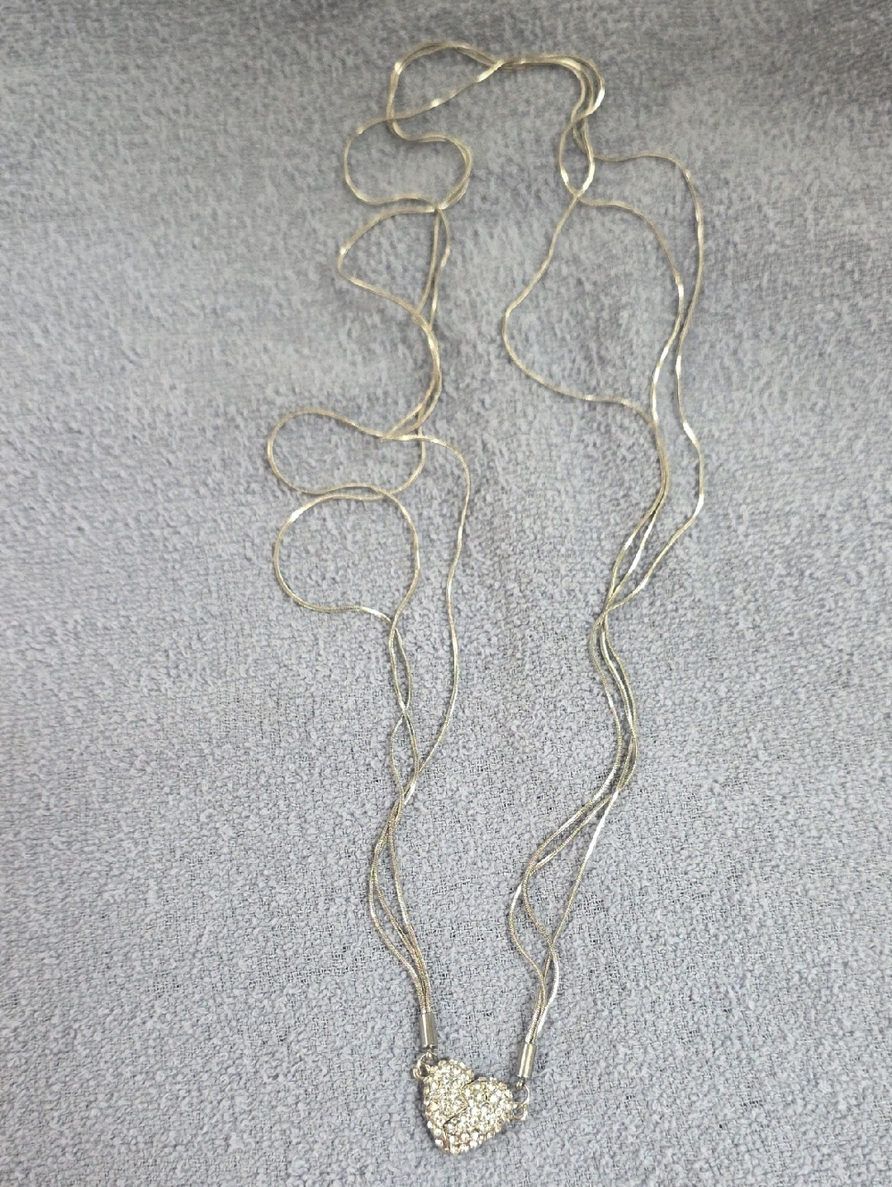Sparkling Heart Pendant Necklace - Silver - Picture 1 of 2